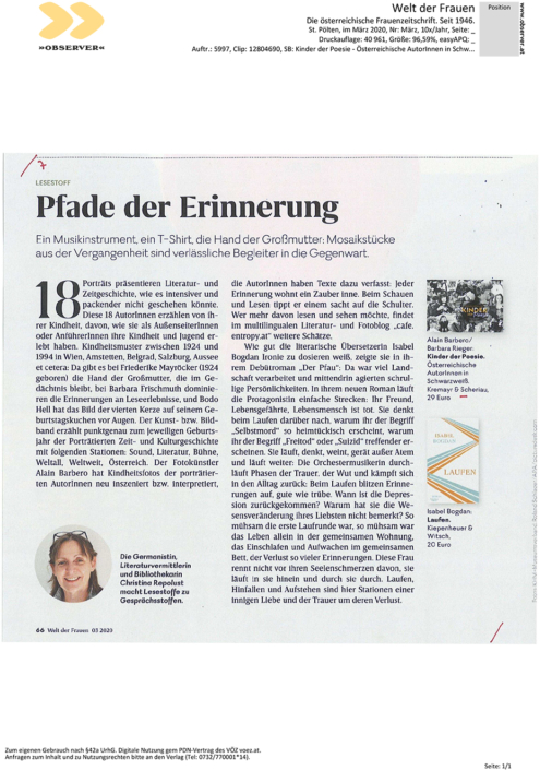 Kinder der Poesie. Rezension in der Welt der Frauen