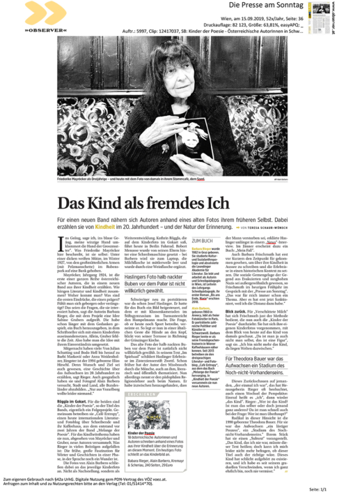 Kinder der Poesie. Rezension in der Presse.