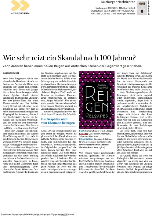 Reigen Reloaded – Besprechung in den Salzburger Nachrichten